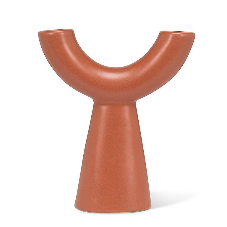 DOUBLE TAPER HOLDER - TERRACOTTA