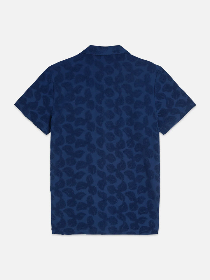 TERRY JACQUARD SHORT SLEEVE SHIRT "PAGEANT BLUE"