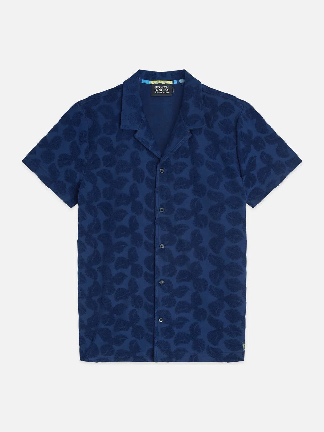 TERRY JACQUARD SHORT SLEEVE SHIRT "PAGEANT BLUE"