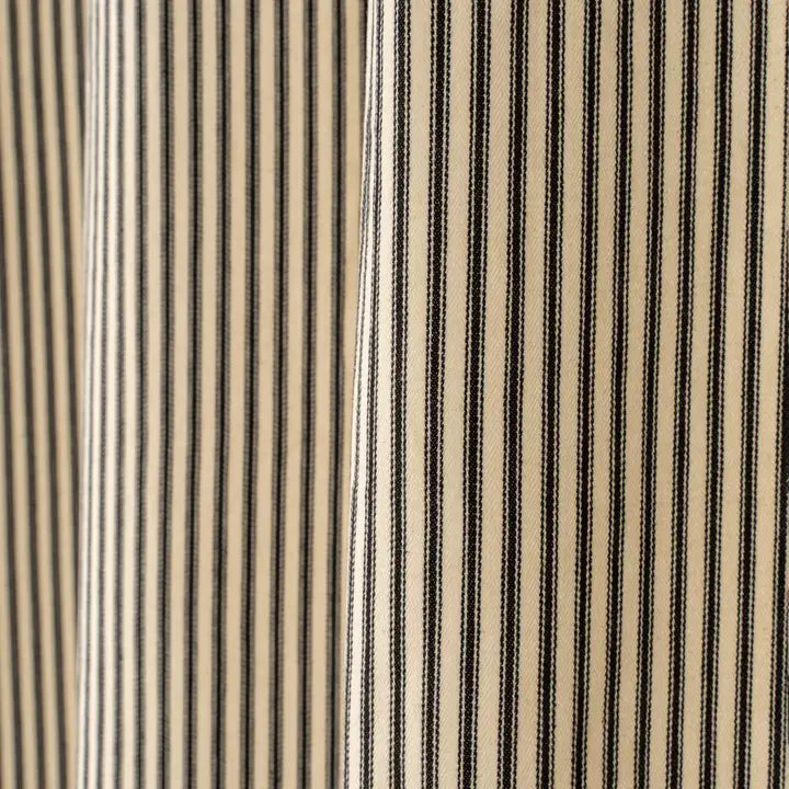 BLACK TICKING SHOWER CURTAIN