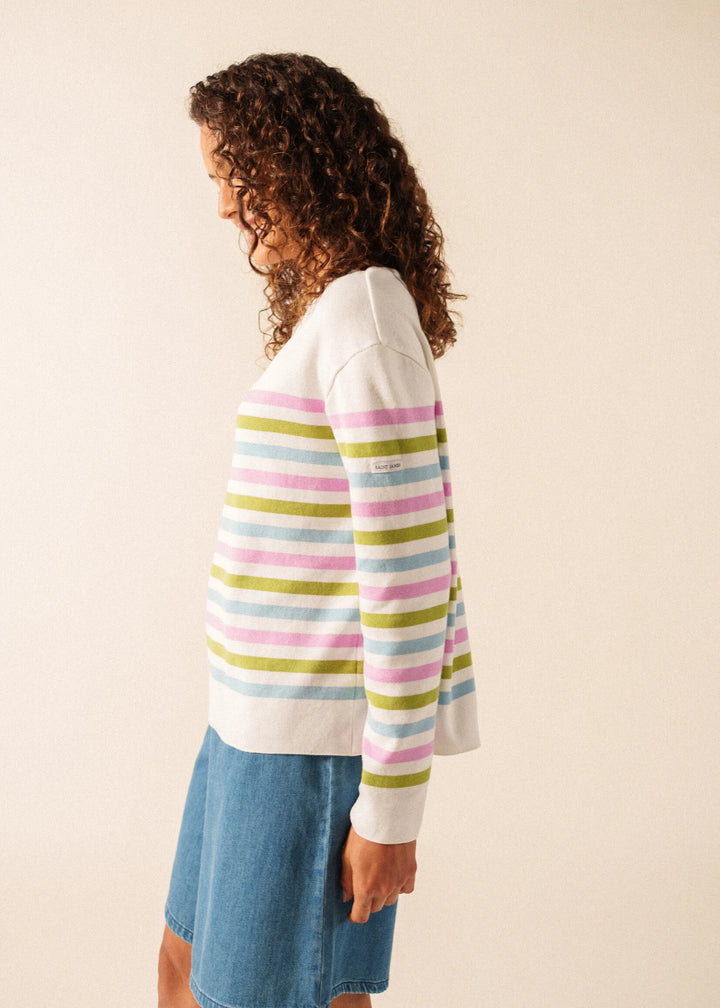 ECRINS COTTON TRICOLOUR STRIPED SWEATER  "ACCALMIE"