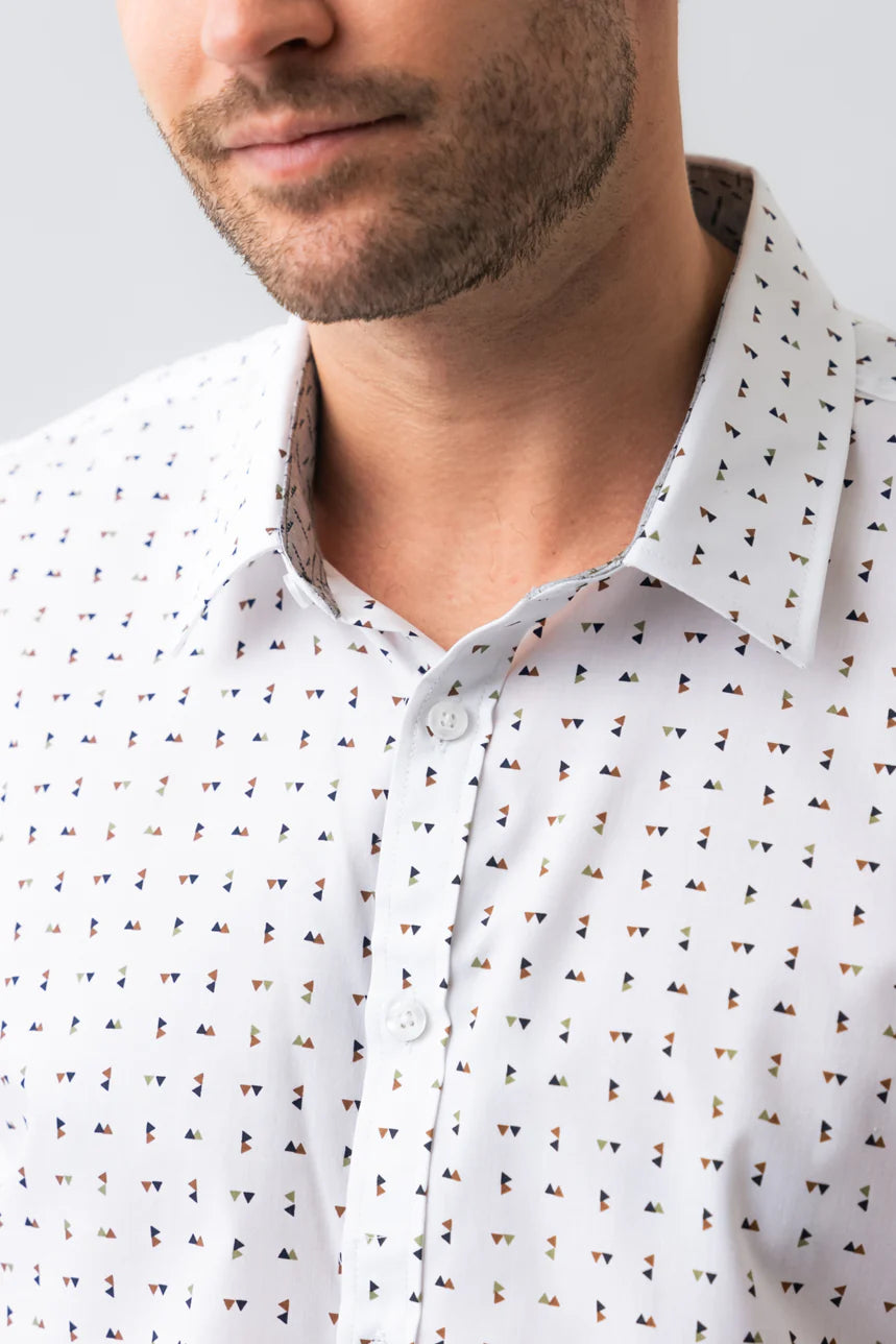 MPRO EASY IRON TRIANGLE PRINTED SHIRT