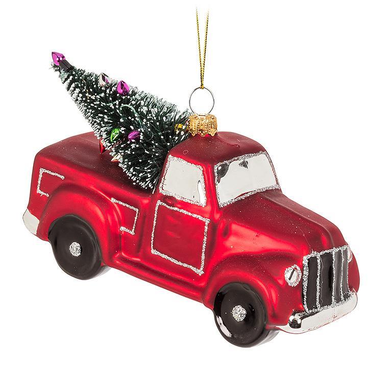 TRUCK WITH TREE ORNAMENT - 5.5''L