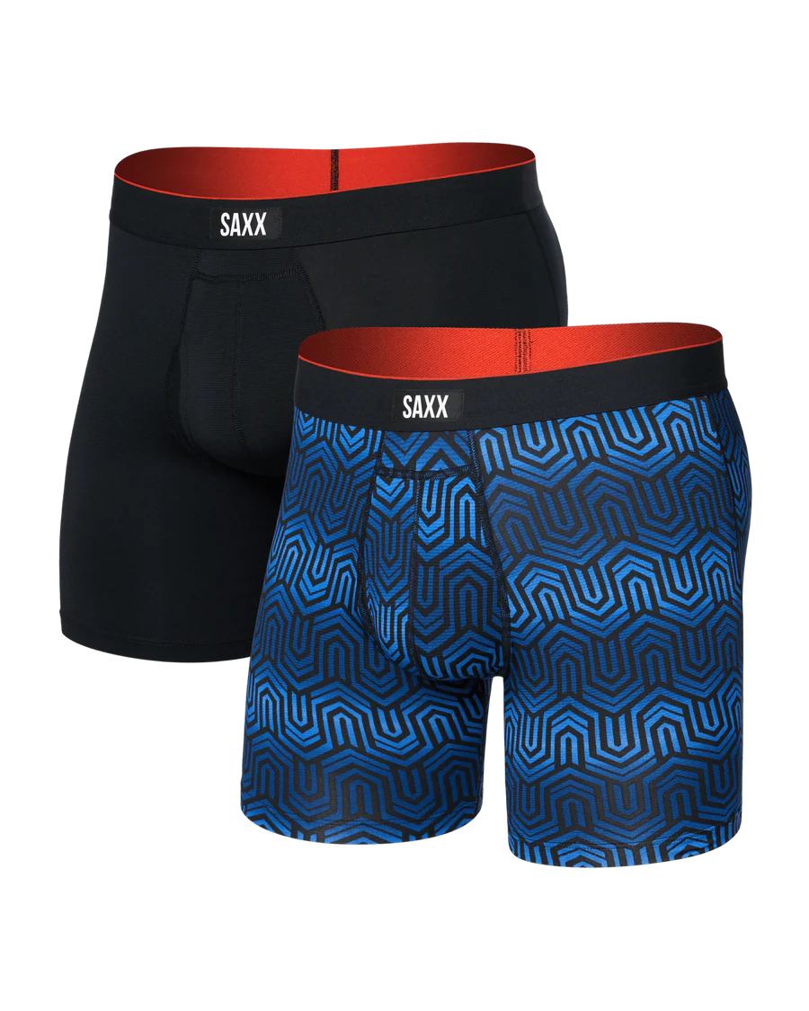 MULTI-SPORT MESH BOXER BRIEF 6" 2PACK "CHAIN OF COMMAND & BLACK"