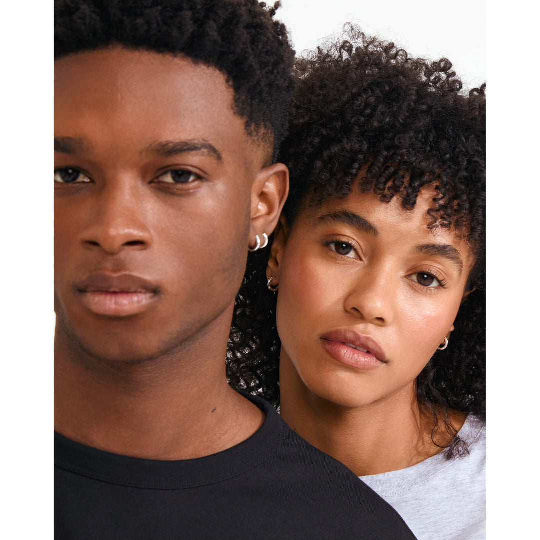 TYRA CHUNKY MINI HOOP EARRINGS "SILVER PLATED"