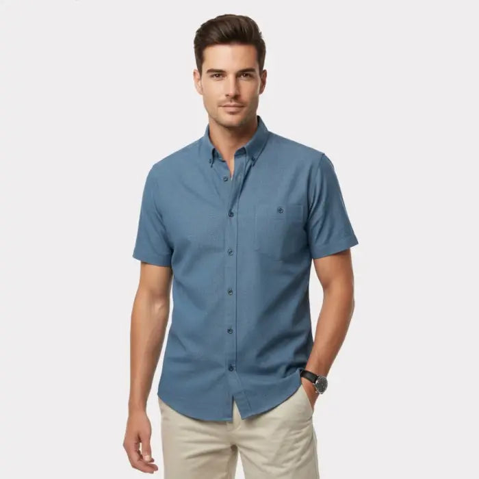SHORT-SLEEVED SHIRT WITH 1 POCKET "SKY BLUE"