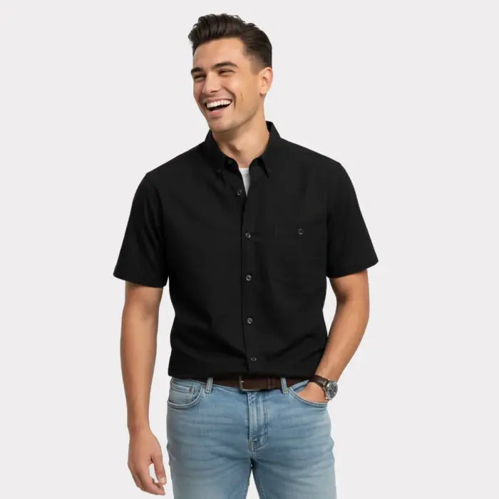 SHORT-SLEEVED SHIRT WITH 1 POCKET "BLACK"