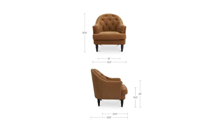 PANDORA ACCENT CHAIR PERFORMANCE FABRIC "GINGER"