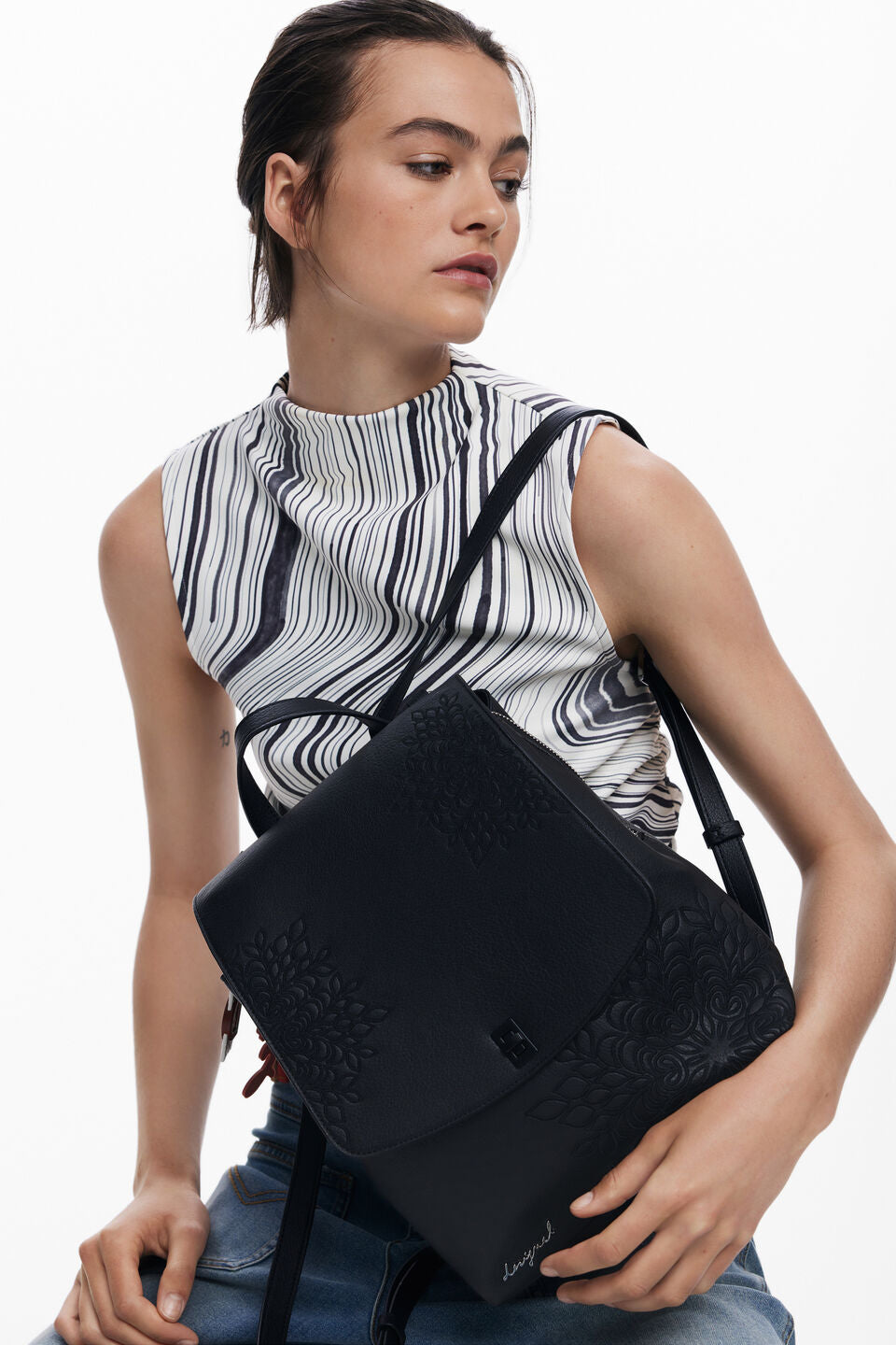 SMALL EMBOSSED FLAP BACKPACK "SIERRA SUMY MINI"