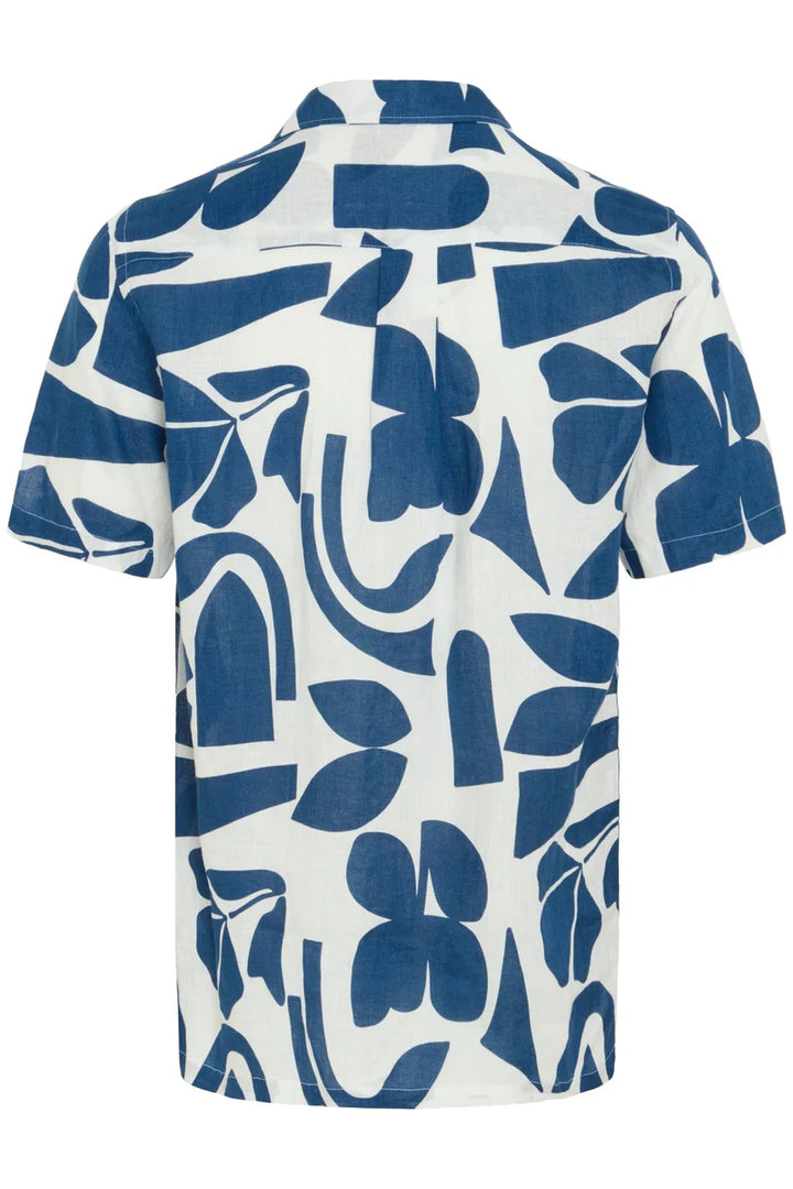 CFWESTON SS RC PRINTED LINEN SHIRT "ESTATE BLUE"