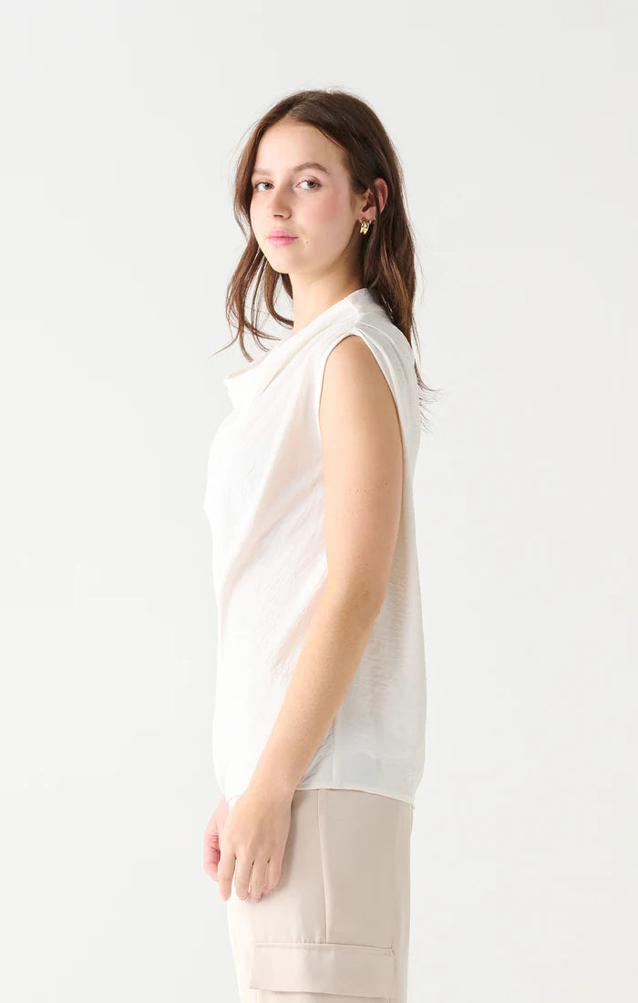 COWL NECK CREPE TOP