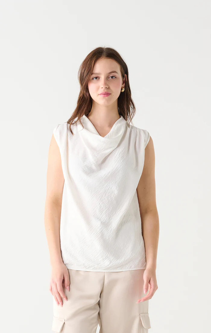 COWL NECK CREPE TOP