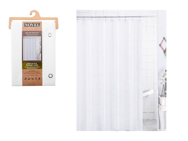 PREMIUM PEVA SHOWER LINER - WHITE (71x71)