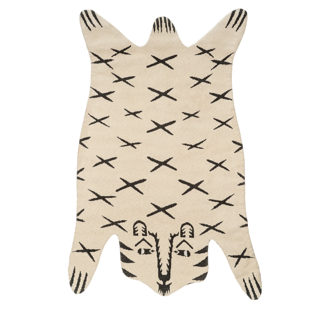 WHITE TIGER KNIT RUG - 3x5