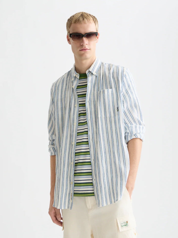 STRIPED CRINKLE TEXTURE SHIRT "WINDSURFER STRIPE"