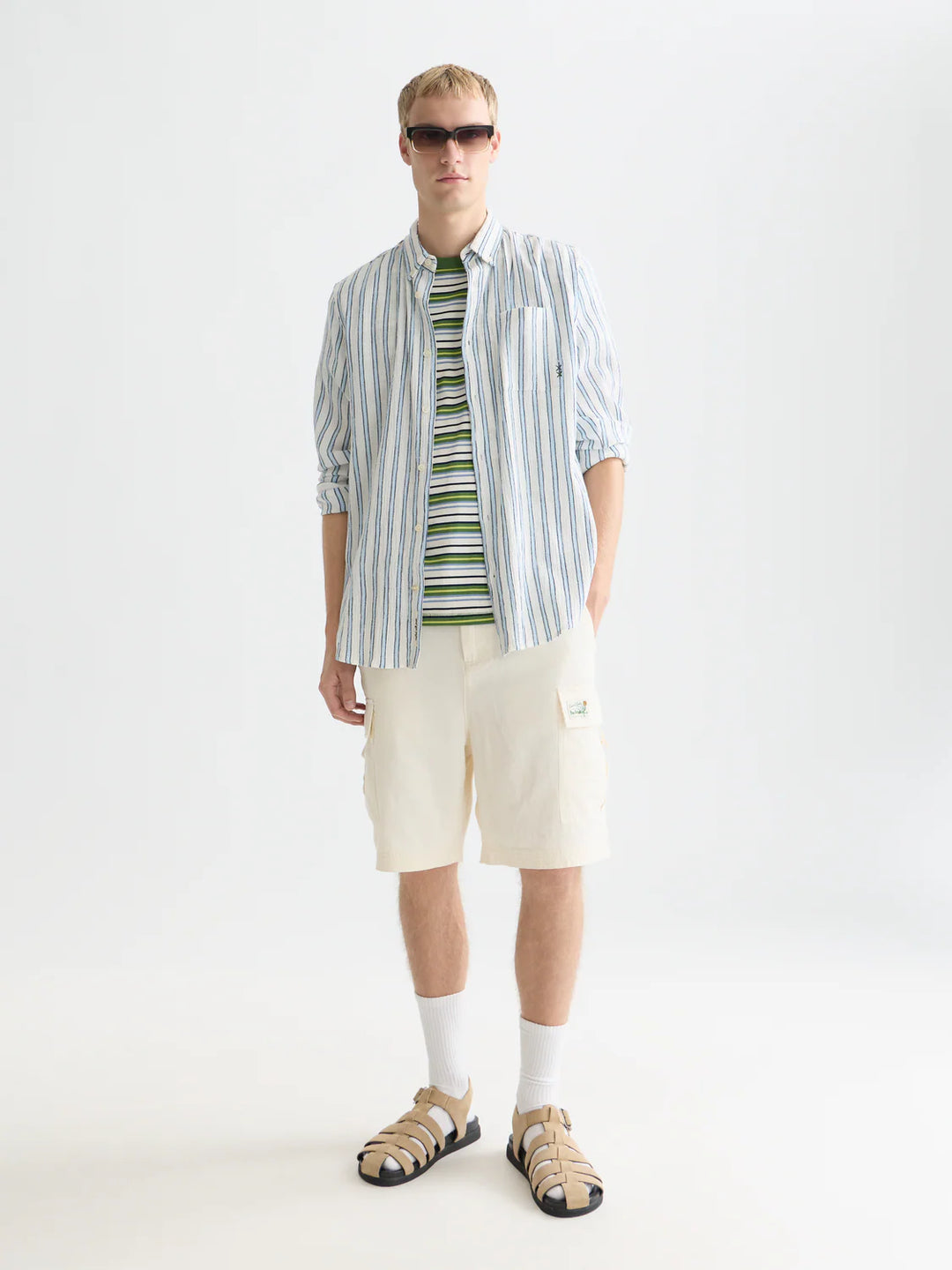 STRIPED CRINKLE TEXTURE SHIRT "WINDSURFER STRIPE"