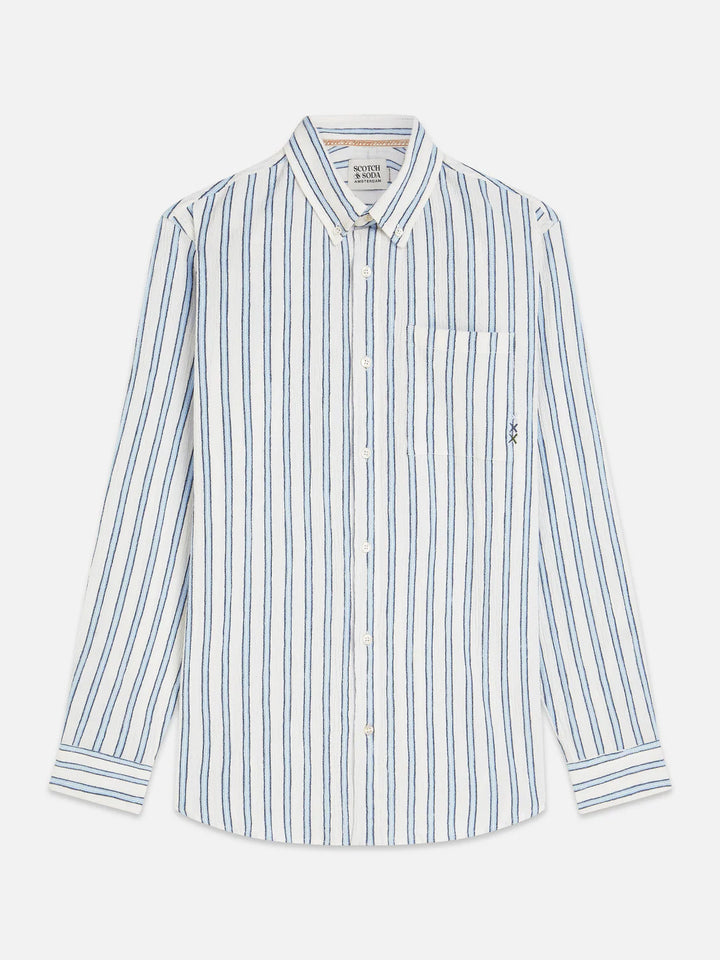 STRIPED CRINKLE TEXTURE SHIRT "WINDSURFER STRIPE"