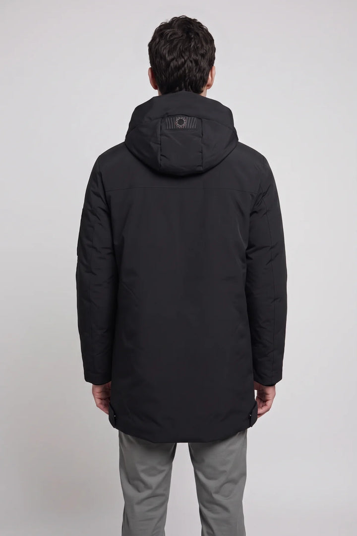 WINKLER - LONG PARKA JACKET WITH PUFF TECHNOLOGY FAUX MINK LINING "BLACK"