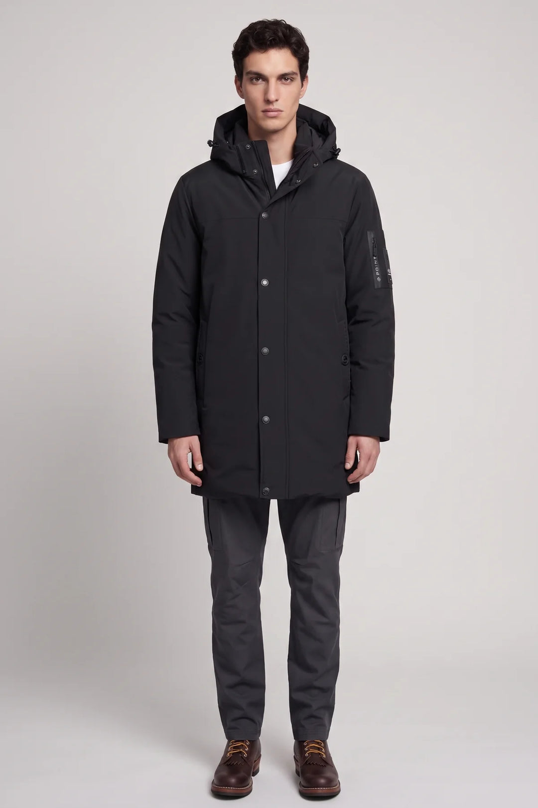 WINKLER - LONG PARKA JACKET WITH PUFF TECHNOLOGY FAUX MINK LINING "BLACK"