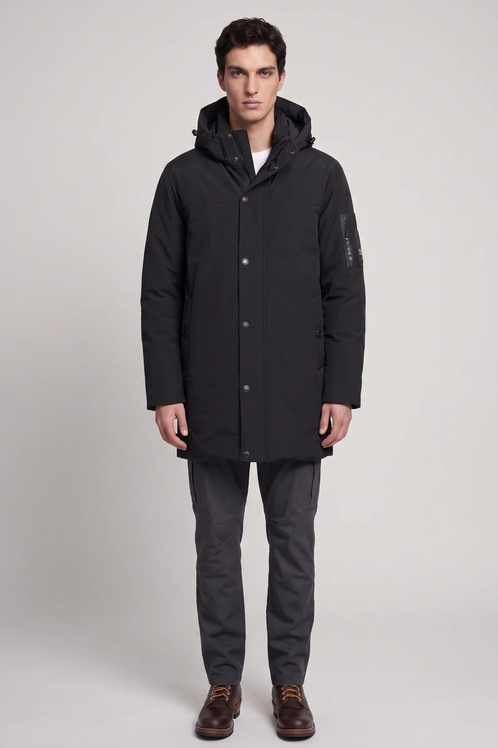 WINKLER - LONG PARKA JACKET WITH PUFF TECHNOLOGY FAUX MINK LINING "BLACK"