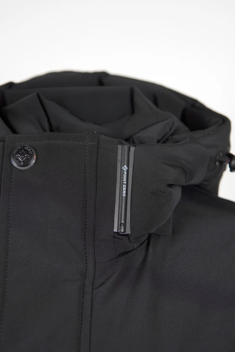 WINKLER - LONG PARKA JACKET WITH PUFF TECHNOLOGY FAUX MINK LINING "BLACK"
