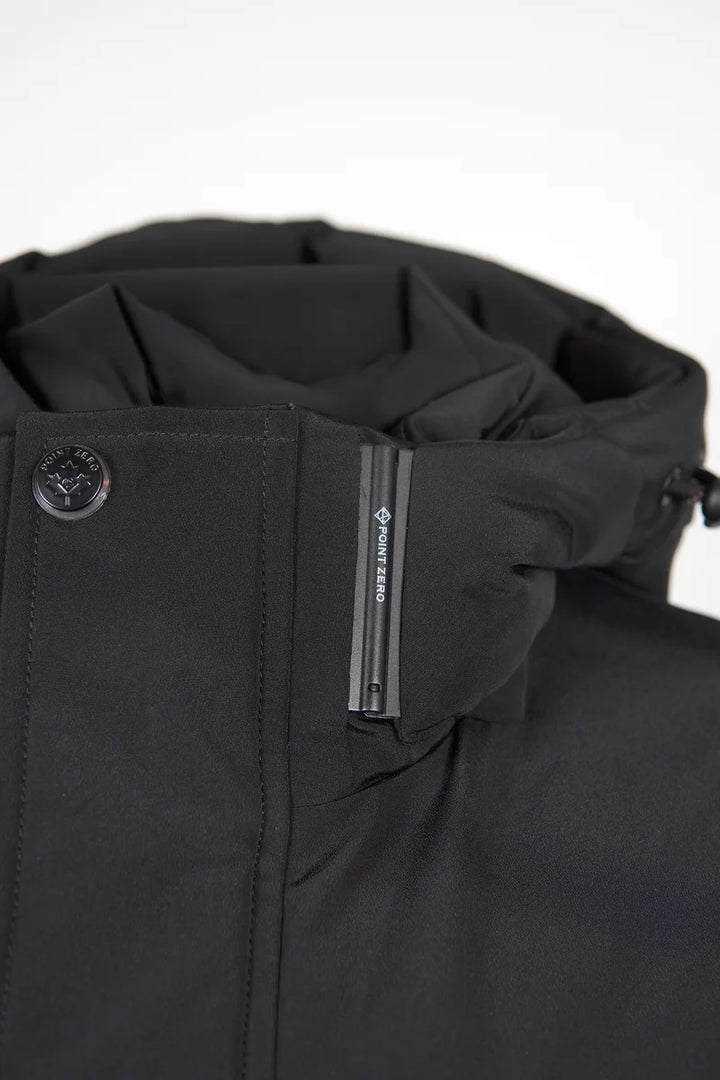 WINKLER - LONG PARKA JACKET WITH PUFF TECHNOLOGY FAUX MINK LINING "BLACK"
