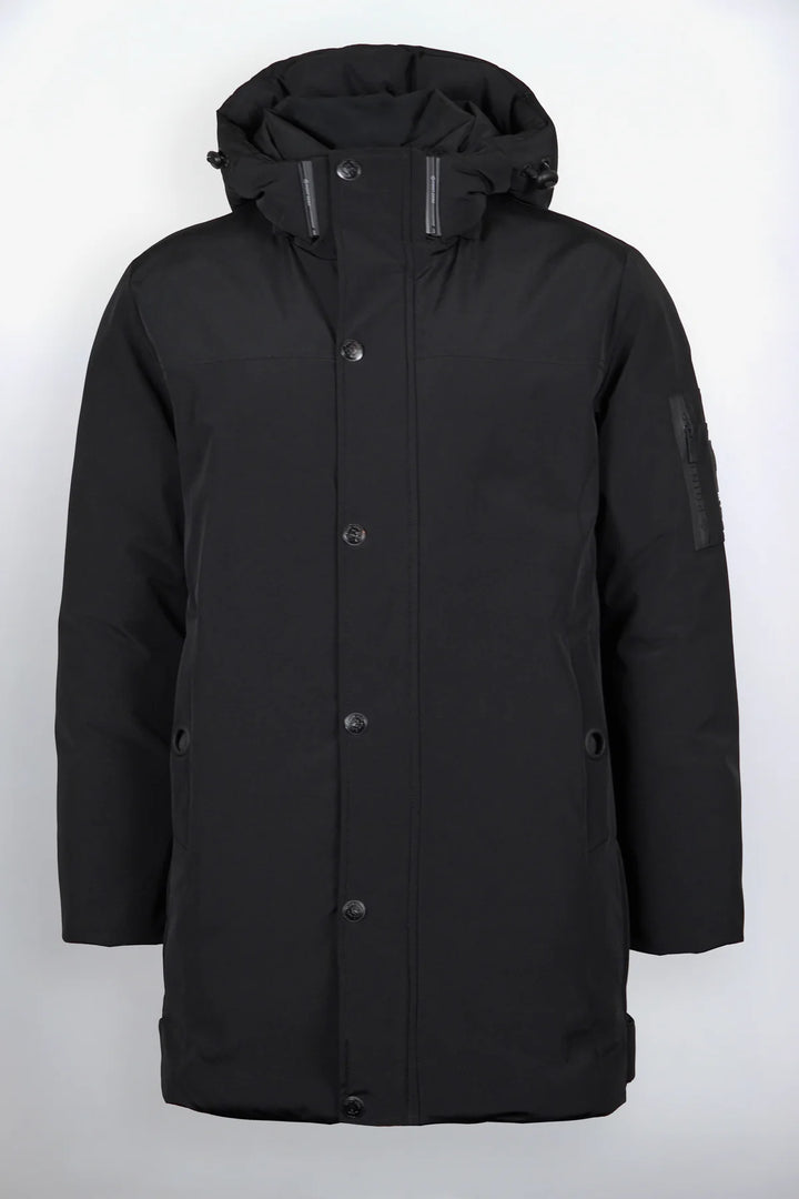 WINKLER - LONG PARKA JACKET WITH PUFF TECHNOLOGY FAUX MINK LINING "BLACK"