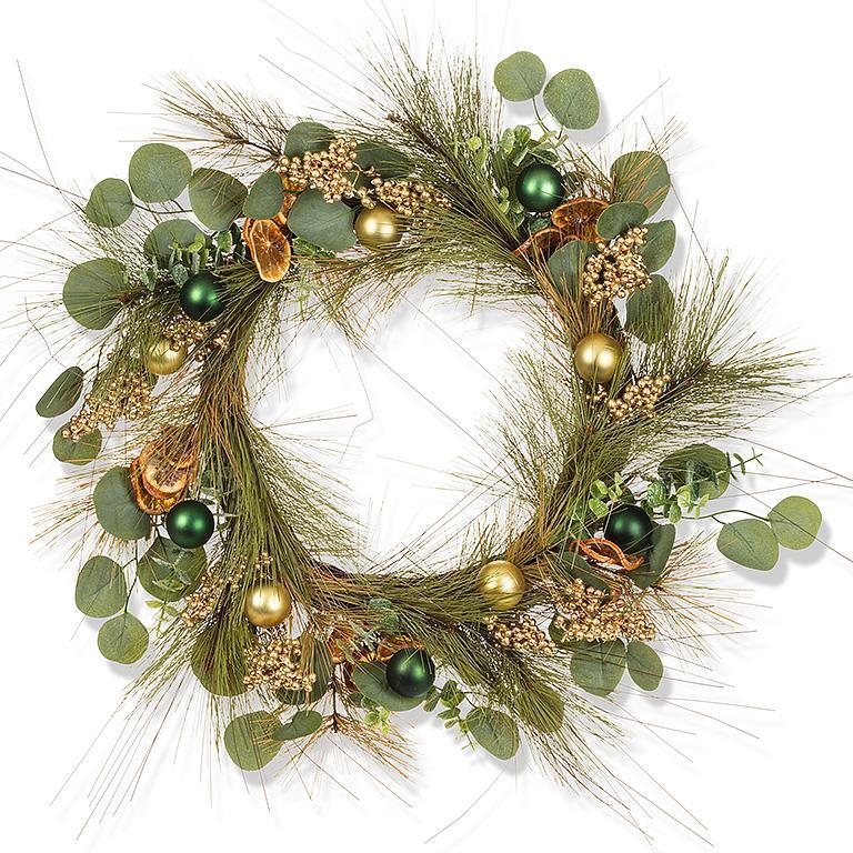 LARGE GOLD BERRY & FRUIT WREATH - 20''D