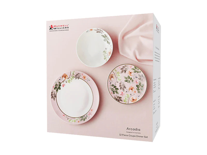 Maxwell & Williams Arcadia Coupe Dinner Set Pink 12pc