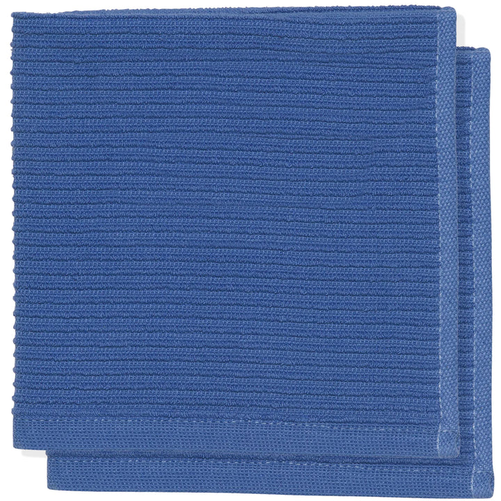 DANICA LOT DE 2 TORCHONS ONDULÉS BLEU ROI