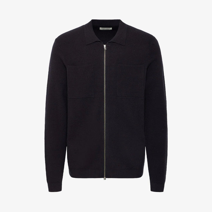CFCLAES KNITTED ZIPPER CARDIGAN "DARK NAVY MELANGE"
