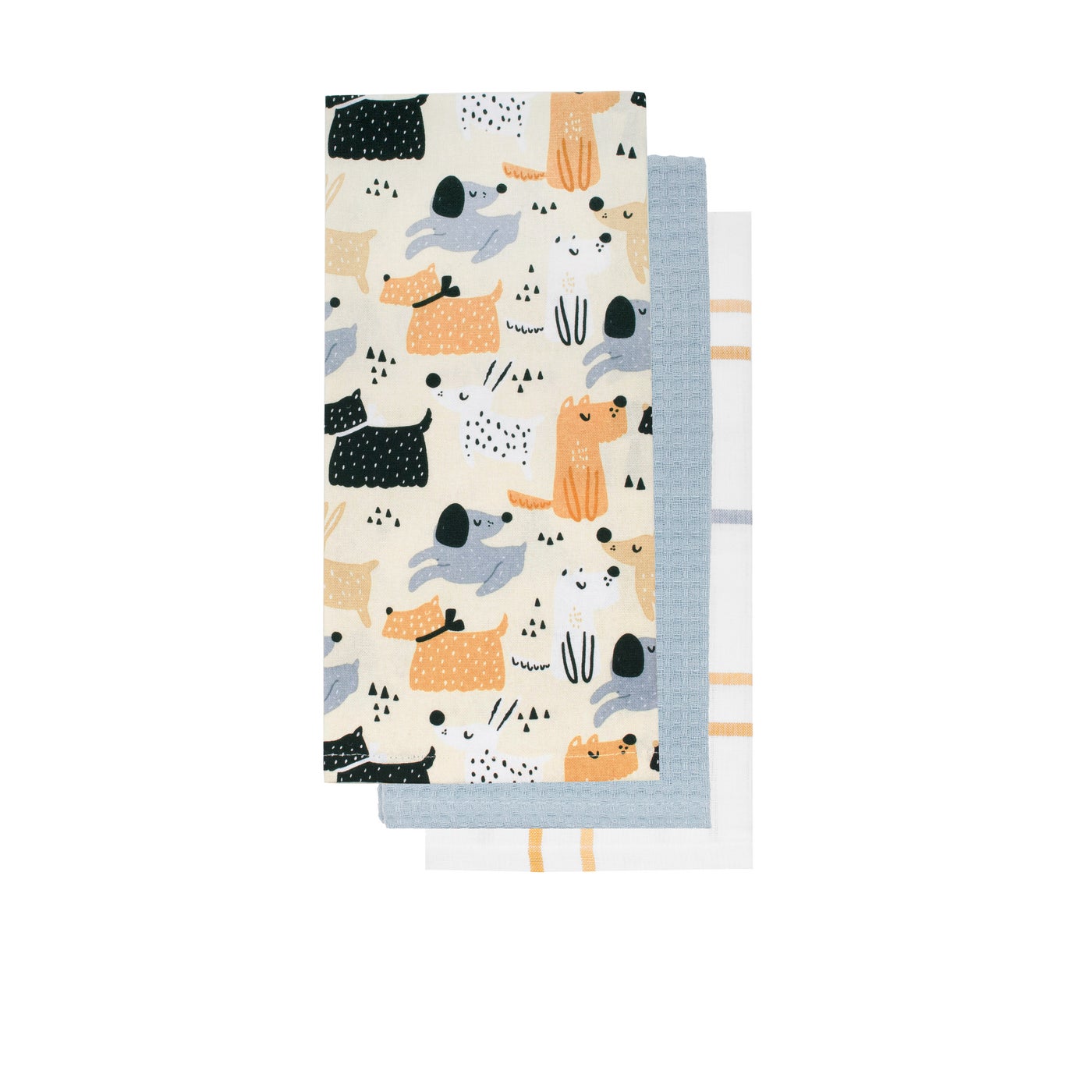 Printed Dogs Tea Towel Set of 3