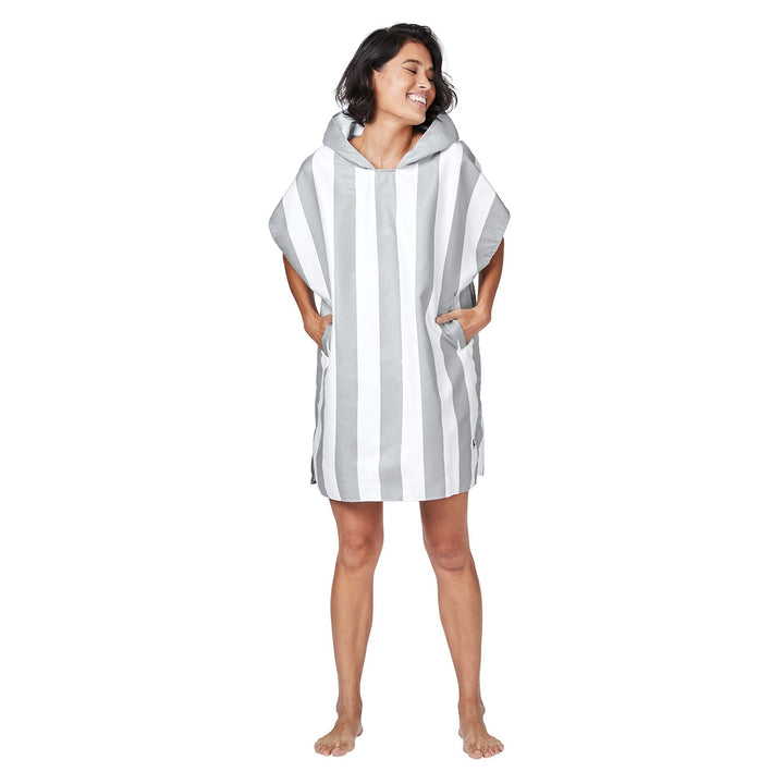 DOCK & BAY ADULT PONCHO - QUICK DRY HOODED TOWEL - GOA GREY MD
