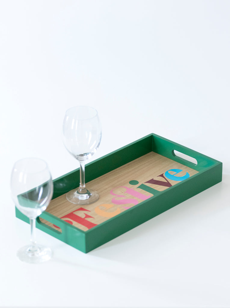 CELEBRATION FESTIVE TRAY GREEN