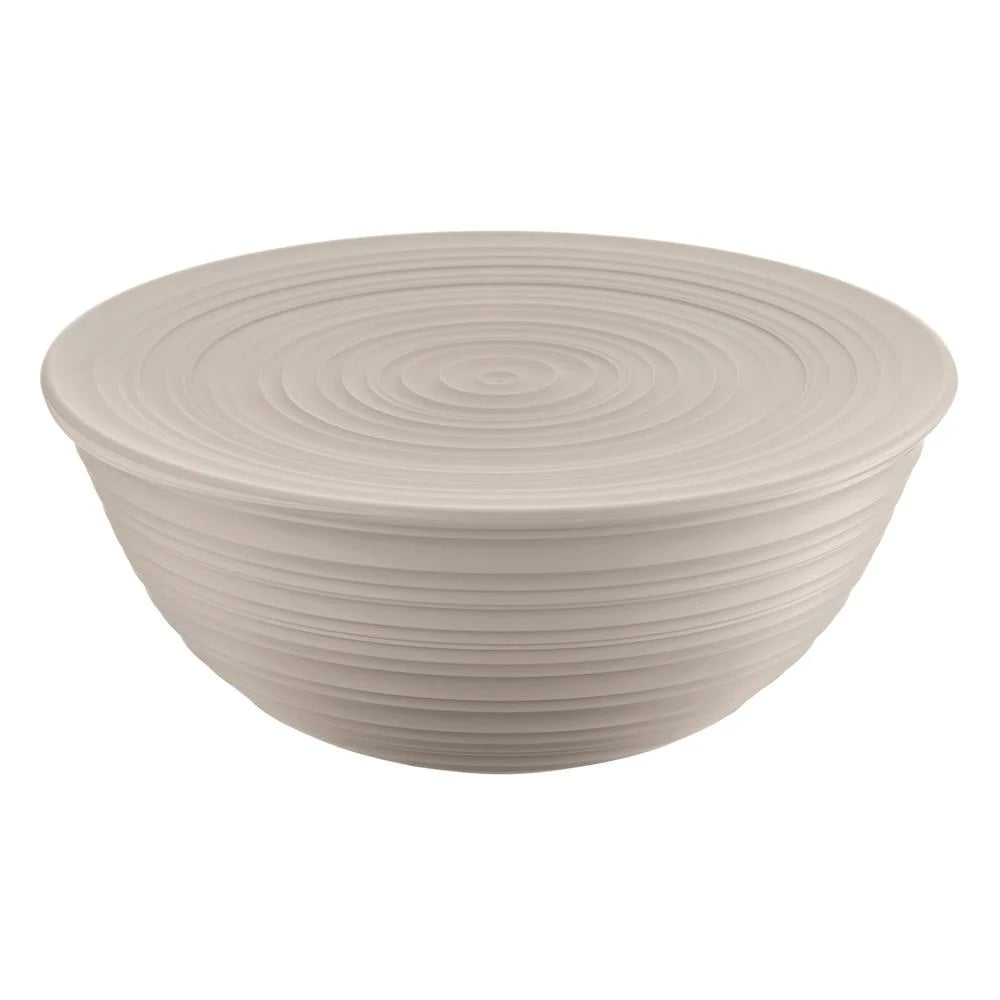 GUZZINI TIERRA LARGE BOWL WITH LID -  TAUPE