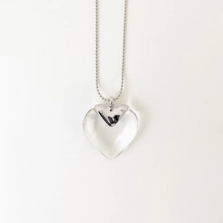 Caracol Glass Heart Pendant on Chain