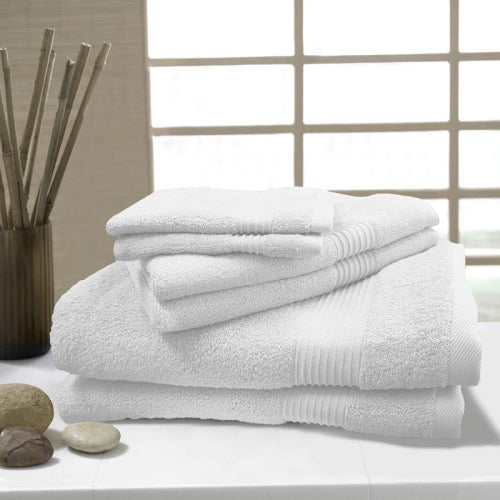 W HOME BAMBOO TOWELS BATH - White 28 x 55" (en anglais)