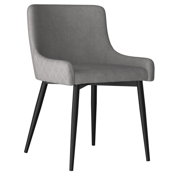 Worldwide Bianca Side Chair - Grey with Black Leg