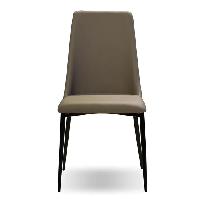 Seville Faux Leather Dining Chair in Taupe/Black