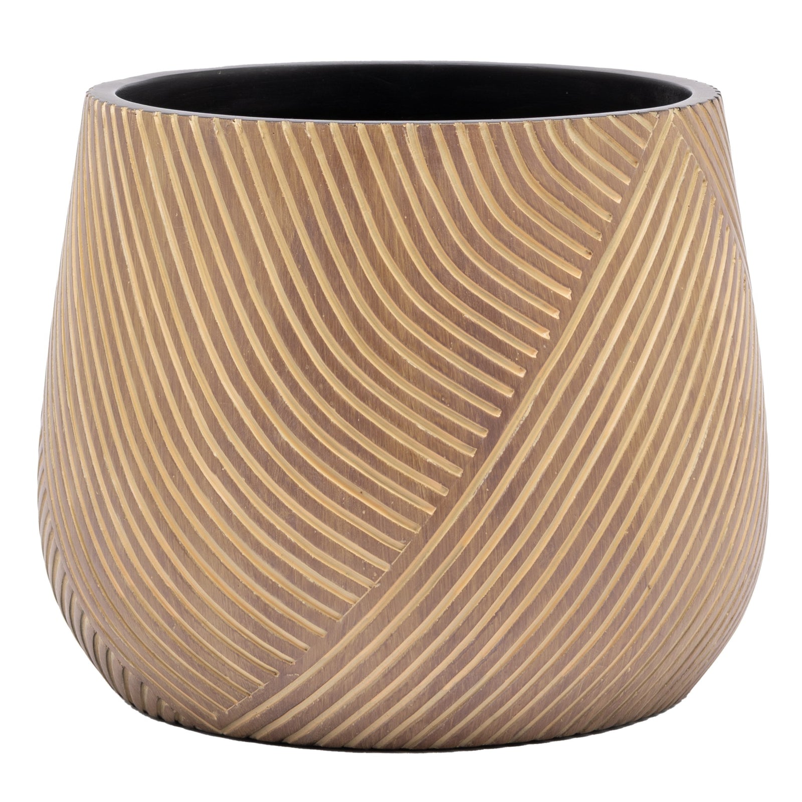 Meridian Carved Line Resin Drop Pot Planter
