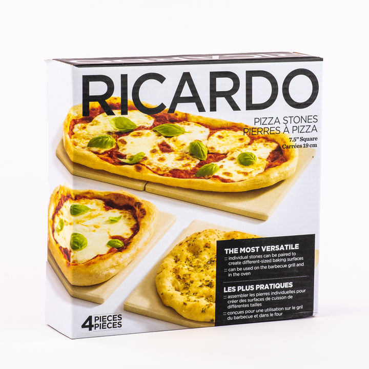 PIERRE À PIZZA CARRÉE RICARDO SET DE 4