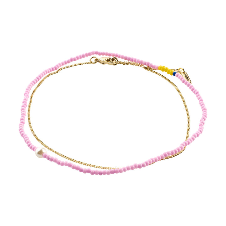 Pilgrim Paloma Ankle Chains 2-In-1 Set Purple Gold Plated