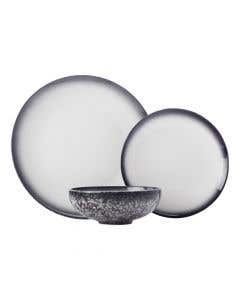 Service de vaisselle Caviar en granit noir et blanc Maxwell Williams