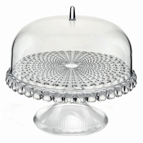GUZZINI TIFFANY TRANSPARENT CAKE STAND WITH DOME