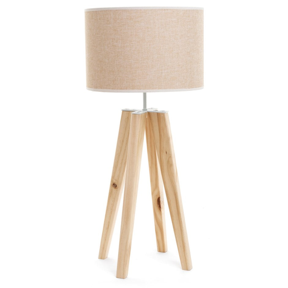 TABLE LAMP WOODEN TRIPOD