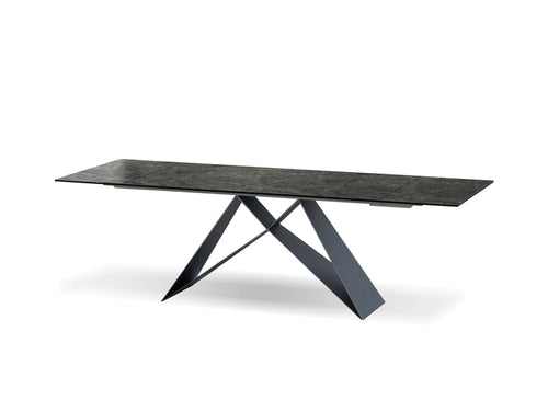 MOBITAL W DOUBLE EXTENSION DINING TABLE SLATE GREY