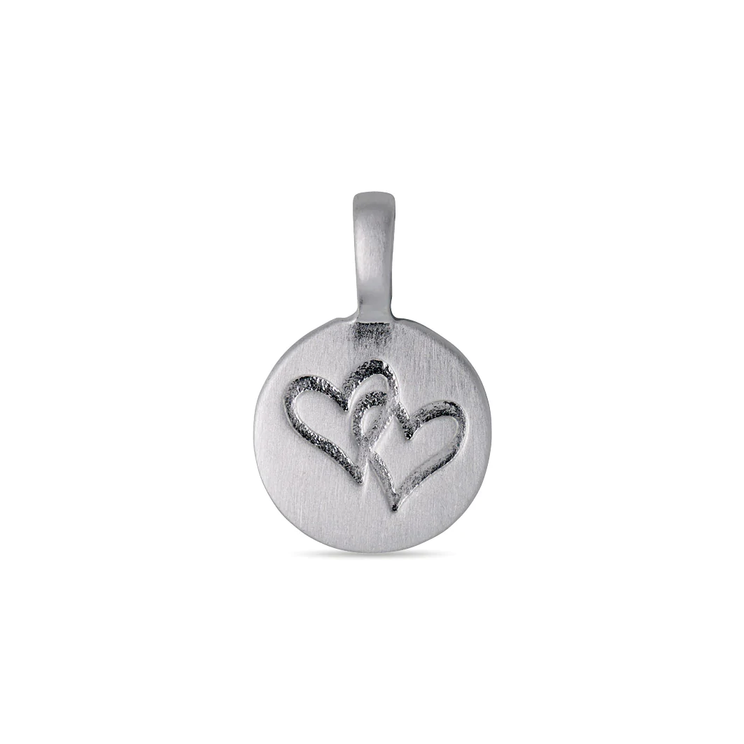 PILGRIM CHARM TWO HEART PENDANT SILVER PLATED
