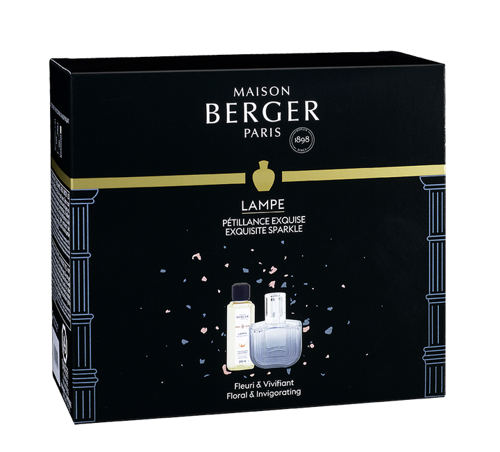 Maison Berger Olympe Grey Lamp Gift Set with 250 ml Exquisite Sparkle Refill