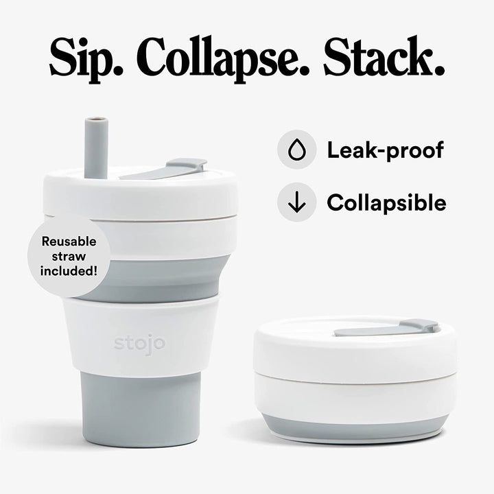 Stojo Collapsible Cup 16oz - Dove
