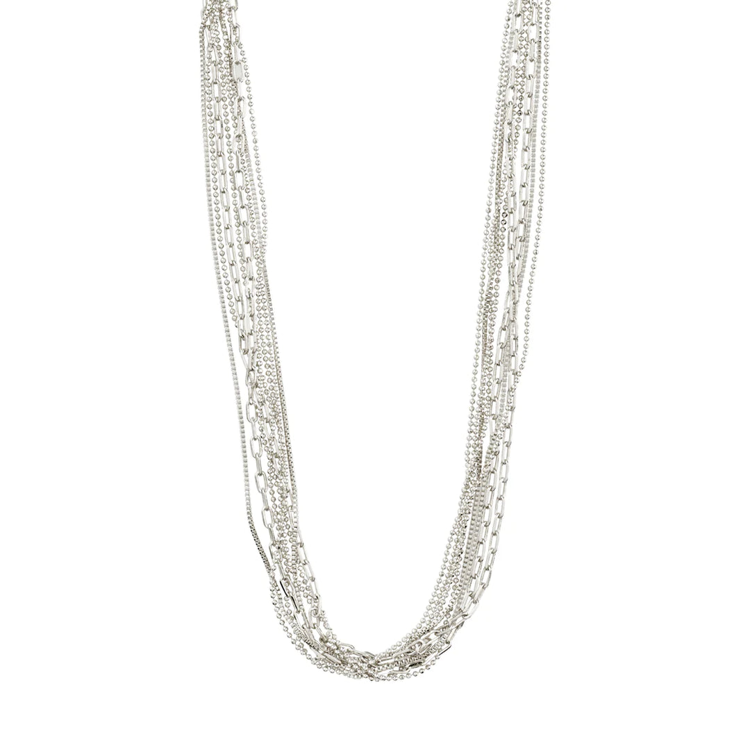 Pilgrim Lilly Chain Necklace Silver Plated
